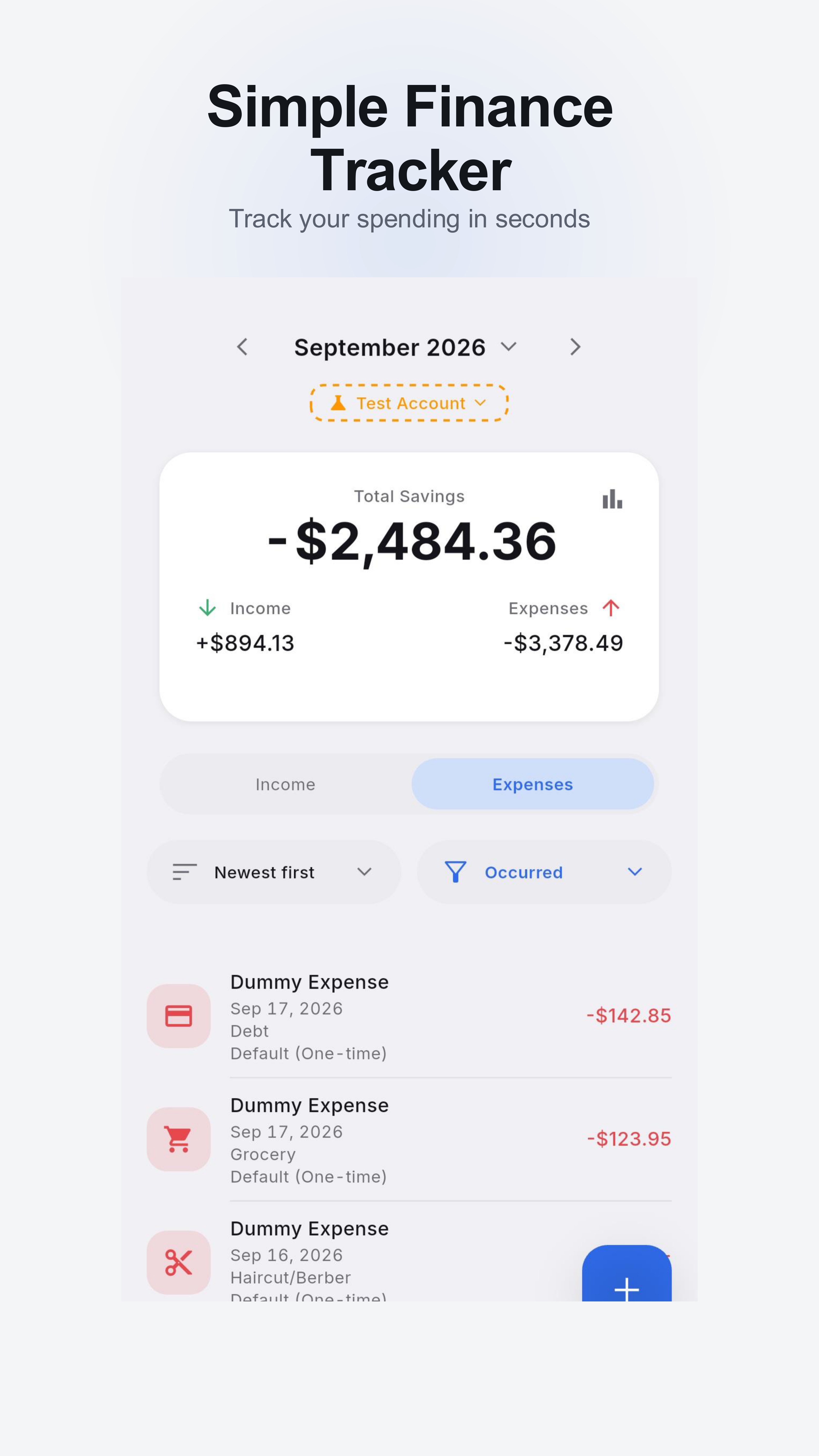 Home screen
